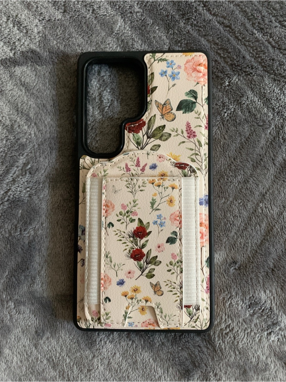 Samsung Galaxy S25 Ultra Cream Floral Phone Case & Magnetic Card Holder NEW! - Picture 3 of 8